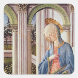 The Annunciation, detail of the Virgin Mary Square Sticker