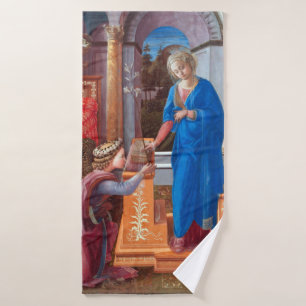 The Annunciation, Filippo Lippi, 1440 Bath Towel