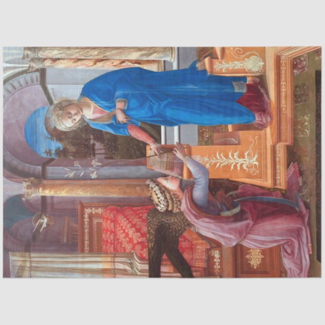 The Annunciation, Filippo Lippi, 1440 Tissue Paper (Front)