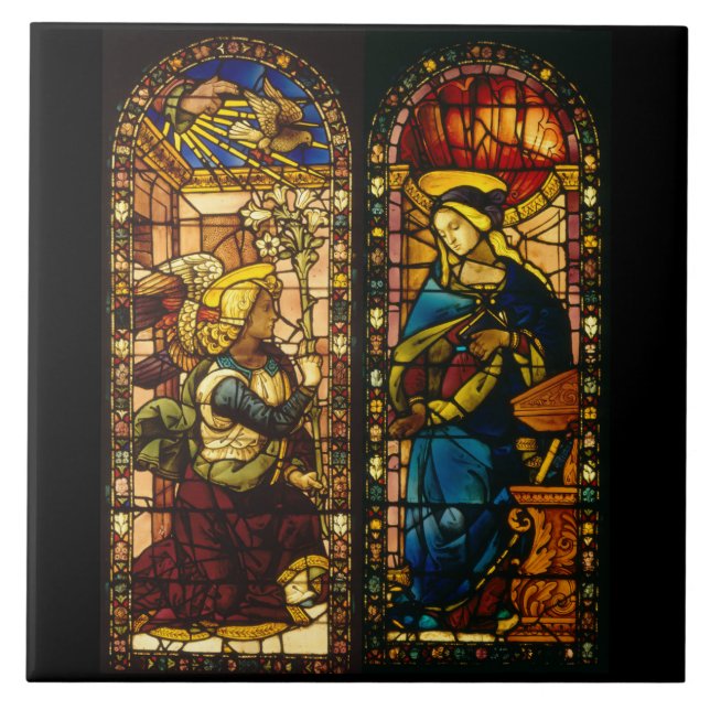The Annunciation In Multi-Colours Tile (Front)