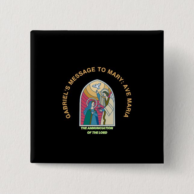 The Annunciation of the Lord 15 Cm Square Badge (Front)