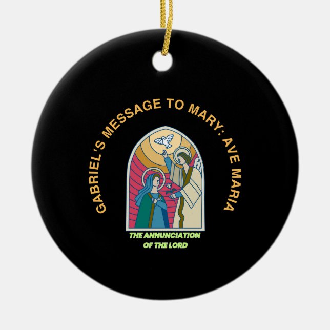 The Annunciation of the Lord Ceramic Tree Decoration (Front)