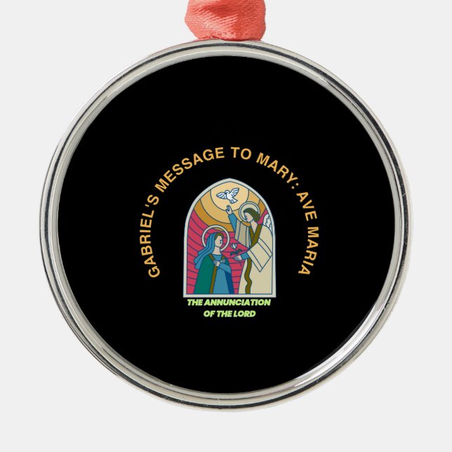 The Annunciation of the Lord Metal Tree Decoration (Front)