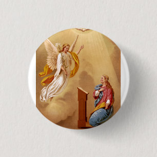 The Annunciation of Virgin Mary 3 Cm Round Badge