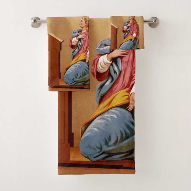 The Annunciation of Virgin Mary Bath Towel Set (Insitu)