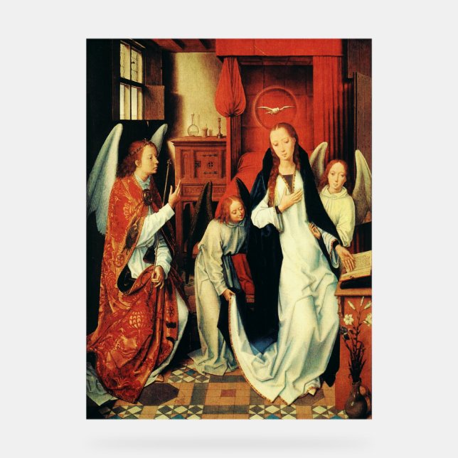 The Annunciation of Virgin Mary by Hans Memling Acrylic Sign (Front)