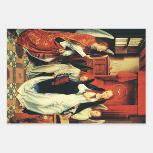 The Annunciation of Virgin Mary by Hans Memling Wrapping Paper Sheet