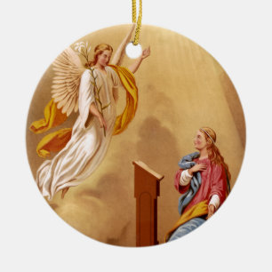 The Annunciation of Virgin Mary Ceramic Tree Decoration
