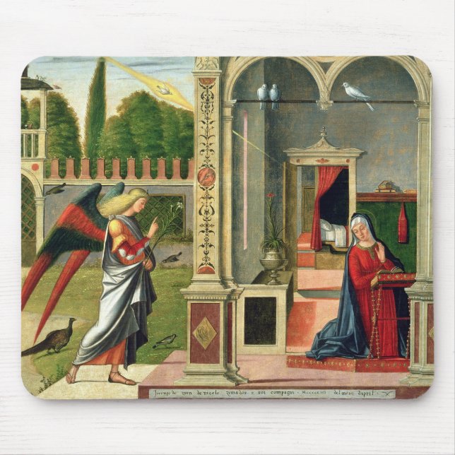 The Annunciation (oil on panel) 2 Mouse Mat (Front)
