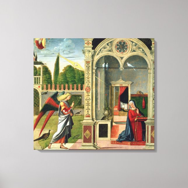 The Annunciation (oil on panel) 3 Canvas Print (Front)