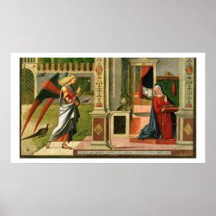 The Annunciation (oil on panel) (detail of 120955) Poster