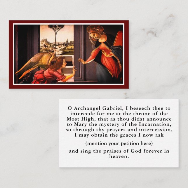 The Annunciation Prayer Card (Front/Back)