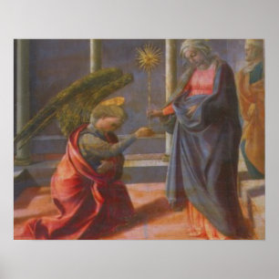 The Annunciation (predella of the Barbadori Altarp Poster