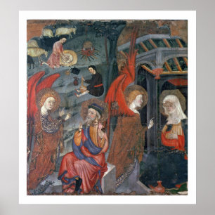 The Annunciation with Shepherds Making Cheese in t Poster