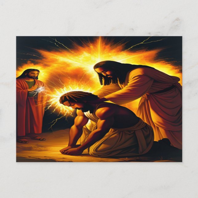 The Anointing Christian Art Postcard (Front)