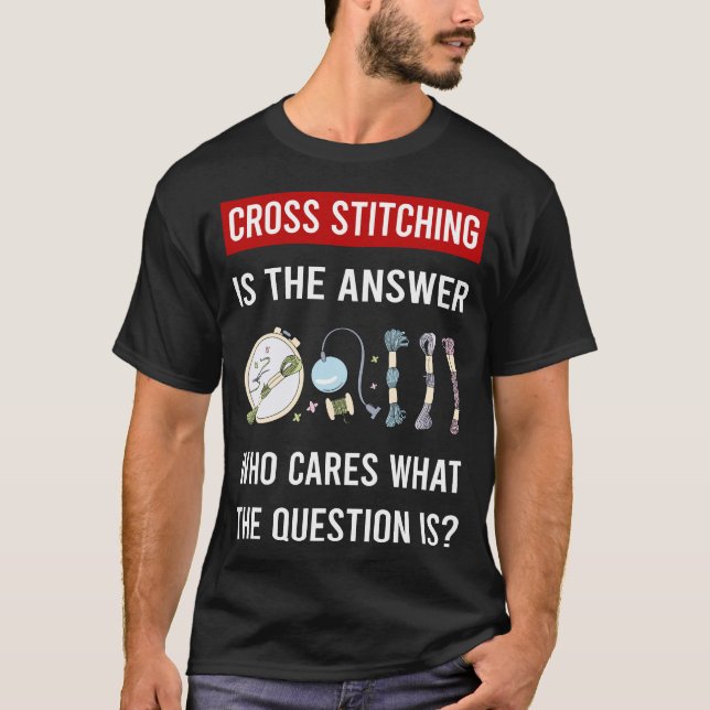The Answer Cross Stitching T-Shirt (Front)