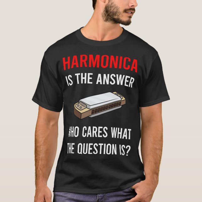 The Answer Harmonica Mouth Organ T-Shirt (Front)