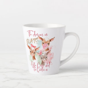 The Answer is GOATS - Watercolor  Baby Goats Latte Mug