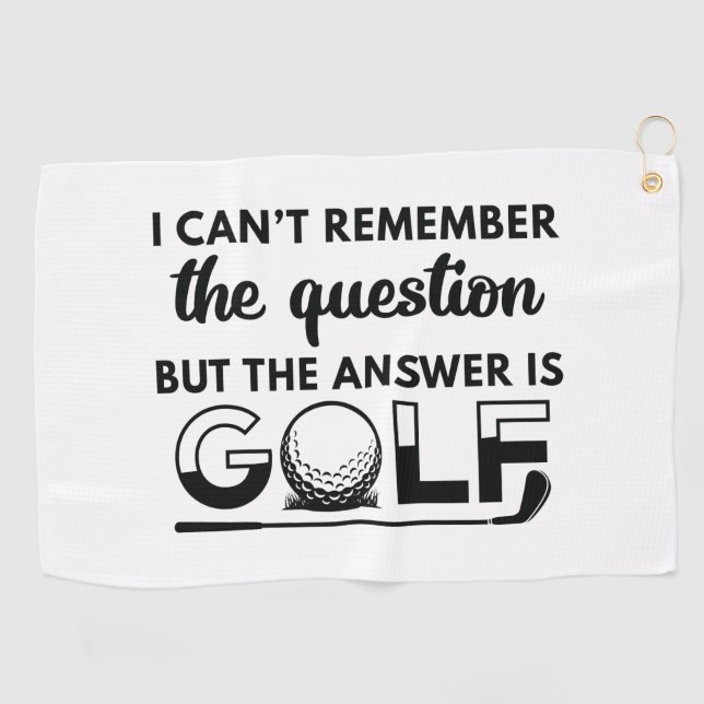 The Answer Is Golf Golf Towel (Horizontal)