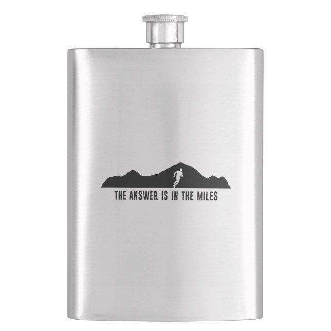 The Answer Is In The Miles Hip Flask (Front)