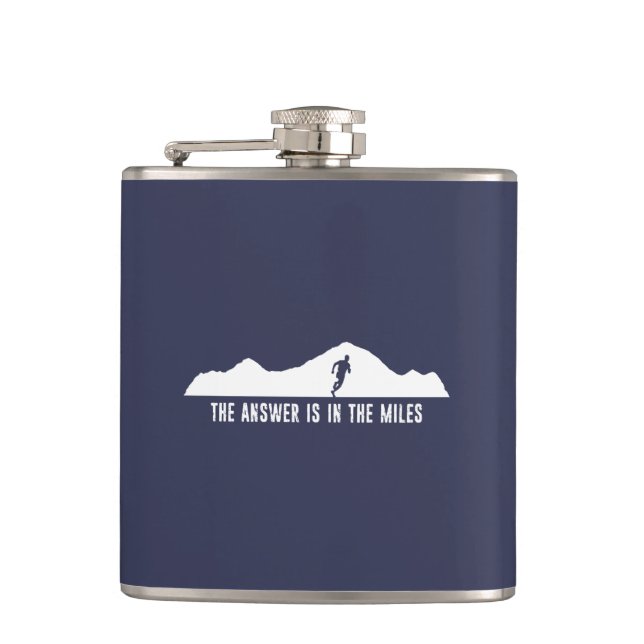 The Answer Is In The Miles Hip Flask (Front)