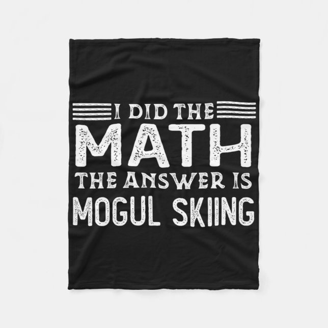 The Answer Is Mogul Skiing Funny Math Teacher Stud Fleece Blanket (Front)