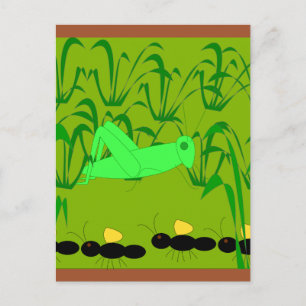 the ant and the grasshopper postcard