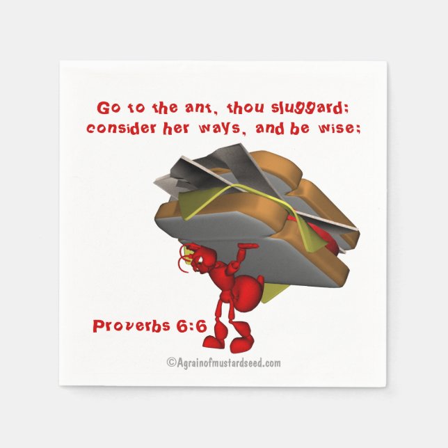 The ant Proverbs 6:6 Napkin (Front)