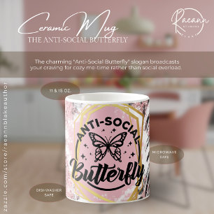 The Anti-Social Butterfly Ceramic Mug
