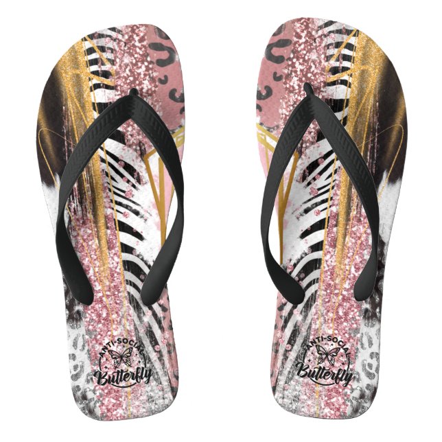 The Anti-Social Butterfly Flip Flops (Footbed)
