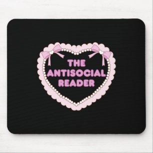 The Anti-social Reader Cute Bookish Aesthetic Stic Mouse Mat