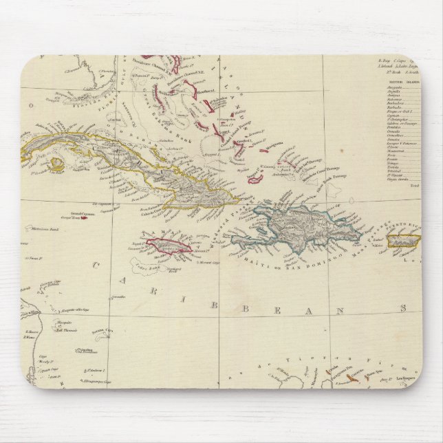 The Antilles or WestIndia Islands Mouse Mat (Front)