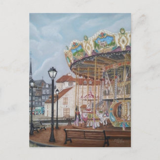 The Antique Carousel in Honfleur, Normandy, France Postcard