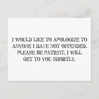 the apology postcard
