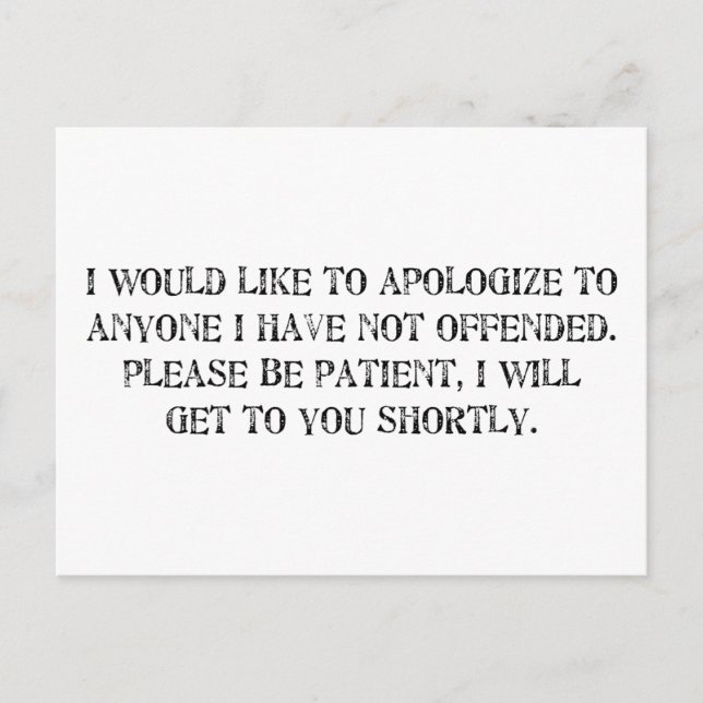 the apology postcard (Front)