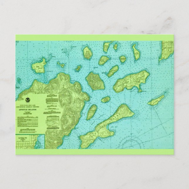 The Apostle Islands Map Postcard (Front)
