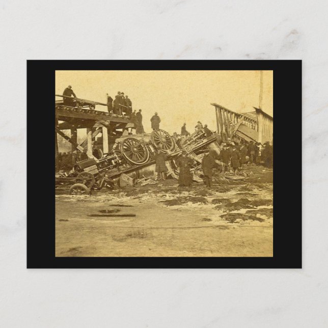 The Appalling Accident at Farmington River (Sepia) Postcard (Front)