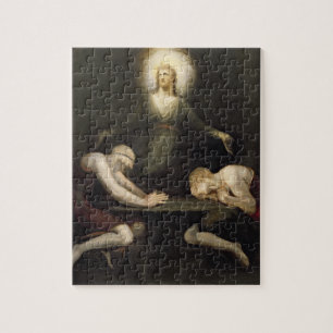 The Appearance of Christ at Emmaus, 1792 (oil on c Jigsaw Puzzle