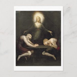 The Appearance of Christ at Emmaus, 1792 (oil on c Postcard
