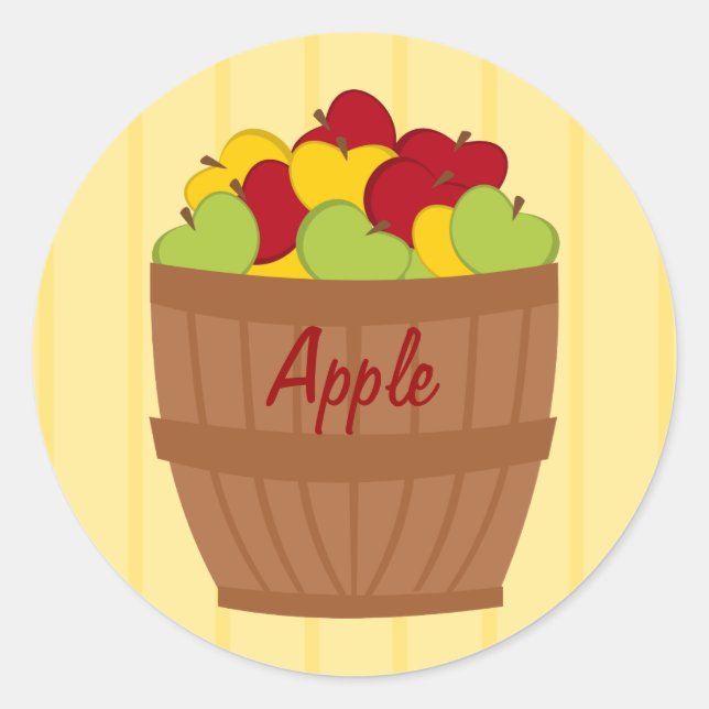 The Apple Baket Classic Round Sticker (Front)