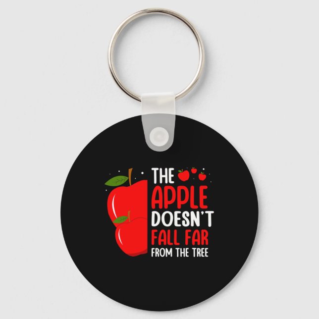 The Apple Doesn't Fall Far From The Tree Apple Pic Key Ring (Front)