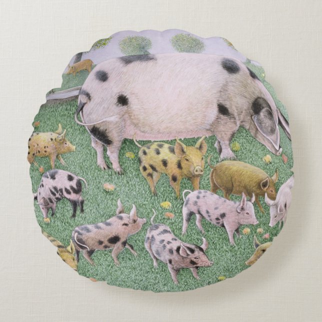 The Apple Feast Round Cushion (Front)
