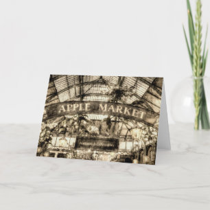 The Apple Market Covent Garden London Vintage Holiday Card