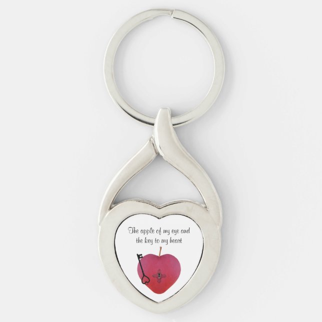 The apple of my eye and the key to my heart key ring (Front)