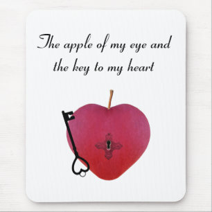 The apple of my eye and the key to my heart mouse mat
