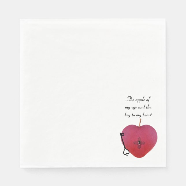 The apple of my eye and the key to my heart napkin (Front)
