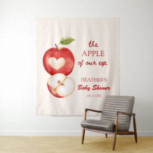 The Apple Of Our Eye Apple Baby Shower Banner Tapestry