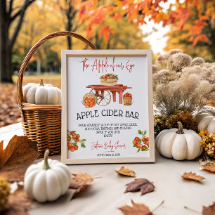 The Apple of our Eye! Apple Baby Shower Cider Bar Poster