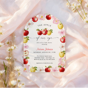 The Apple Of Our Eye Apple Blossom Baby Shower Invitation