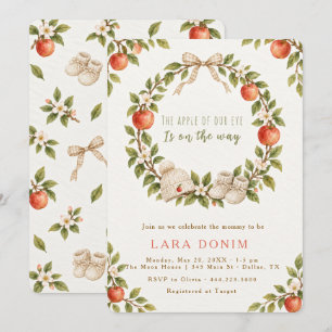 The Apple of our Eye Autumn Fall Baby girl Shower  Invitation